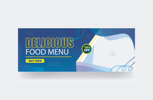 Delicious food menu banner cover background template vector