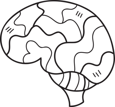Hand Drawn brain illustration png