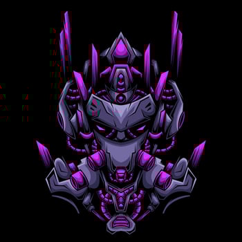 Mecha Robot Scifi Wolf Head Illustration vector