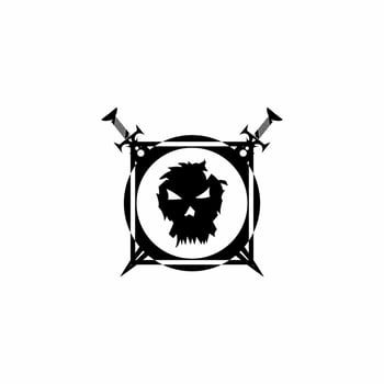 skull head illustration logo vector