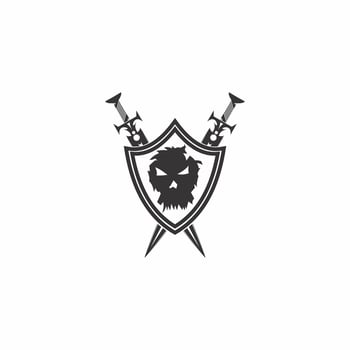 skull head illustration logo vector