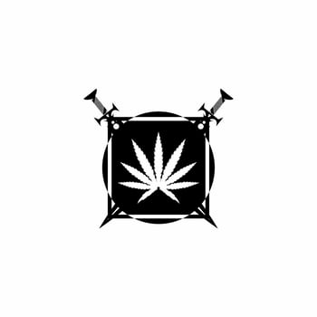 cannabis leaf illustration logo vector