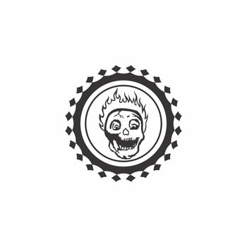 skull head illustration logo vector