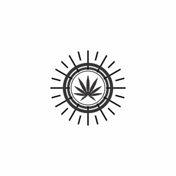 cannabis leaf illustration logo vector