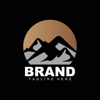 Mountain Logo, Vector Mountain Climbing, Adventure, Design For Climbing, Climbing Equipment, And Brand With Mountain Logo