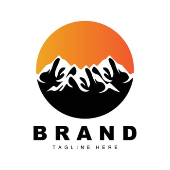 Mountain Logo, Vector Mountain Climbing, Adventure, Design For Climbing, Climbing Equipment, And Brand With Mountain Logo