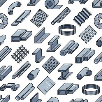 Steel and aluminum metal profile seamless pattern vector