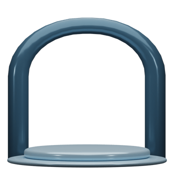 3d rendered cylinder podium with oval gate at the back perfect for product photoshoot png