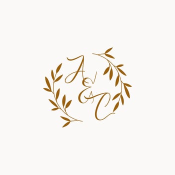 AC initial wedding monogram logo vector