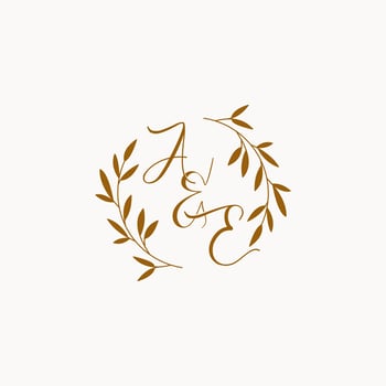 AE initial wedding monogram logo vector