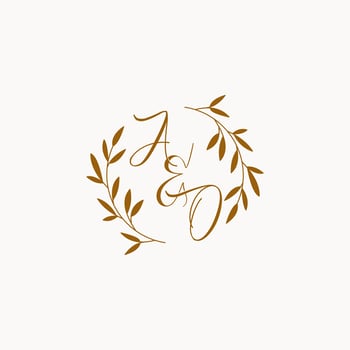 AO initial wedding monogram logo vector