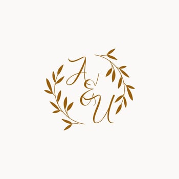 AU initial wedding monogram logo vector