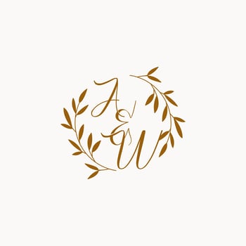 AW initial wedding monogram logo vector