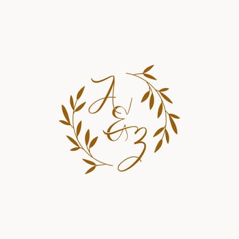AZ initial wedding monogram logo vector
