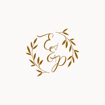 EP initial wedding monogram logo vector