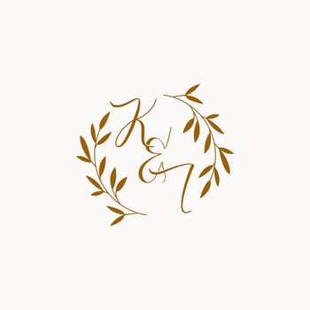 KI initial wedding monogram logo vector