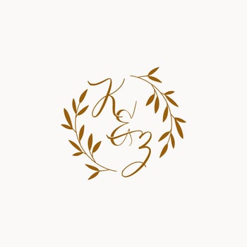 KZ initial wedding monogram logo vector