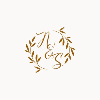 NS initial wedding monogram logo vector