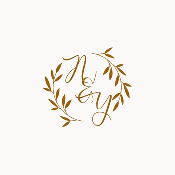 NY initial wedding monogram logo vector