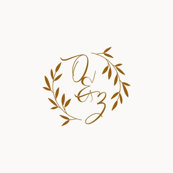 OZ initial wedding monogram logo vector