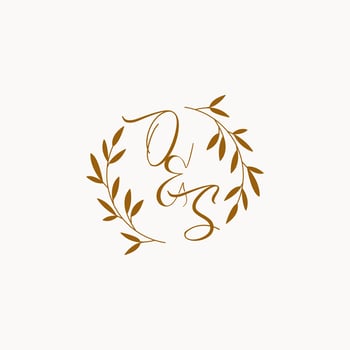 OS initial wedding monogram logo vector