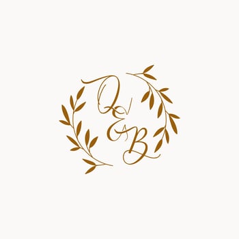 QB initial wedding monogram logo vector