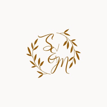 SM initial wedding monogram logo vector