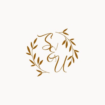 SU initial wedding monogram logo vector