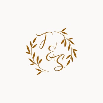 TS initial wedding monogram logo vector