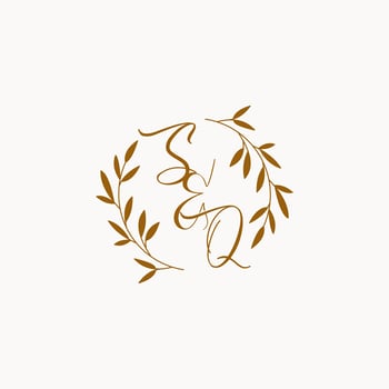 SQ initial wedding monogram logo vector