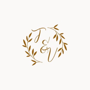TV initial wedding monogram logo vector