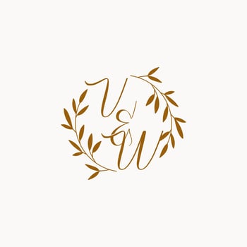 VW initial wedding monogram logo vector