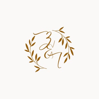 ZI initial wedding monogram logo vector