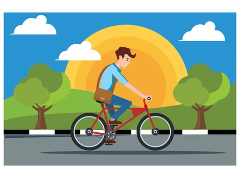 Illustration Young people doing physical activity outdoors in the park by cycling. Illustration Suitable for Diagrams, Infographics, And Other Graphic assets vector