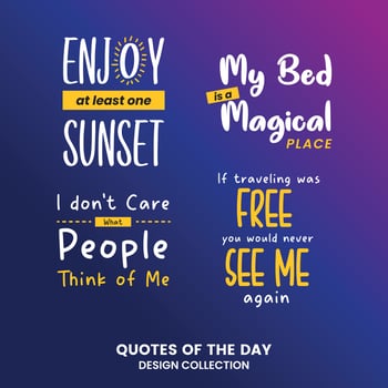 Set of positive quote lettering. Motivation phrases collection vector