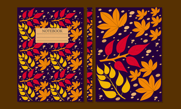 Cover page templates.abstract botanical pattern. Applicable for notebooks, planners, brochures, books, catalogs. Seamless patterns  Vector illustration.