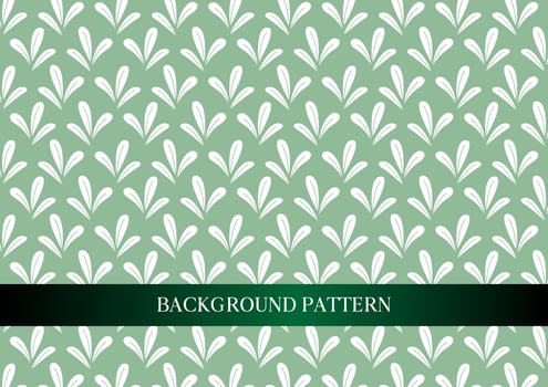 Cute seamless stylized green leaf pattern vector background