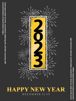 Happy New Year 2023. Free Vector