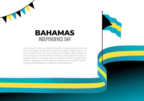 Bahamas independence day background celebrated on July 10. vector