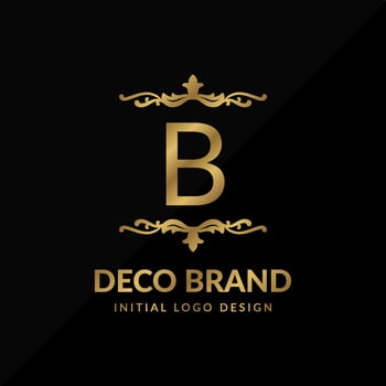 letter B decorative brand retro swirl vector initial logo