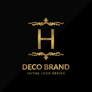 letter H decorative brand retro swirl vector initial logo