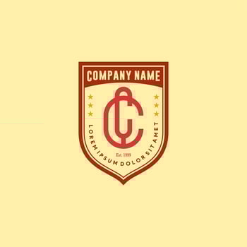 initial CC logo design concept in retro style suitable for business and company vector