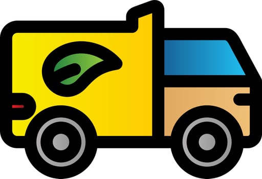 Eco Truck Vector Icon Design