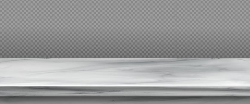White marble table top, stone display stand vector