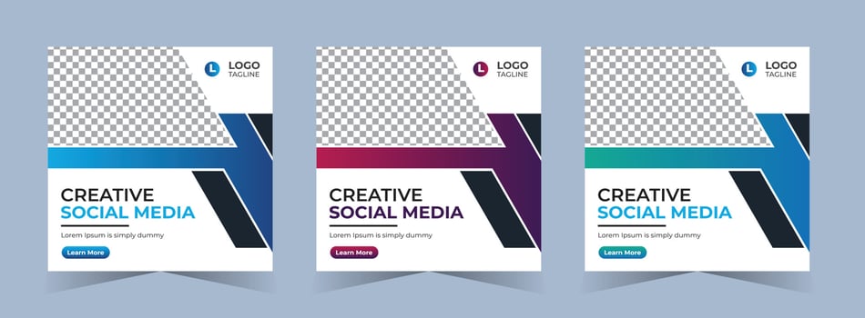 Digital marketing agency social media post and web banner template vector