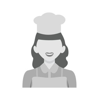 Chef Female Flat Greyscale Icon vector