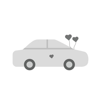 Decorated Car Flat Greyscale Icon vector