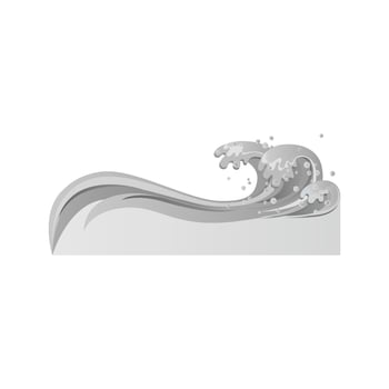 Water II Flat Greyscale Icon vector