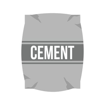 Cement Bag Flat Greyscale Icon vector