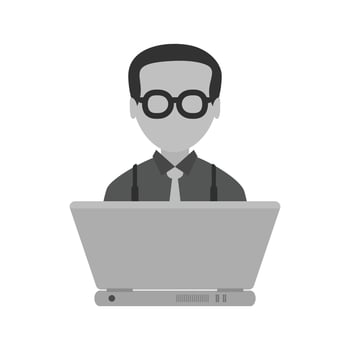 Working Flat Greyscale Icon vector
